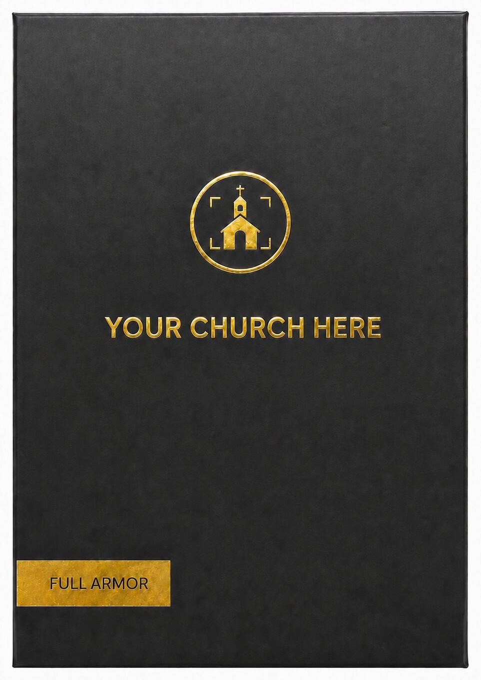 Gospelis journal gift box customized with a church's logo and name in place of ours
