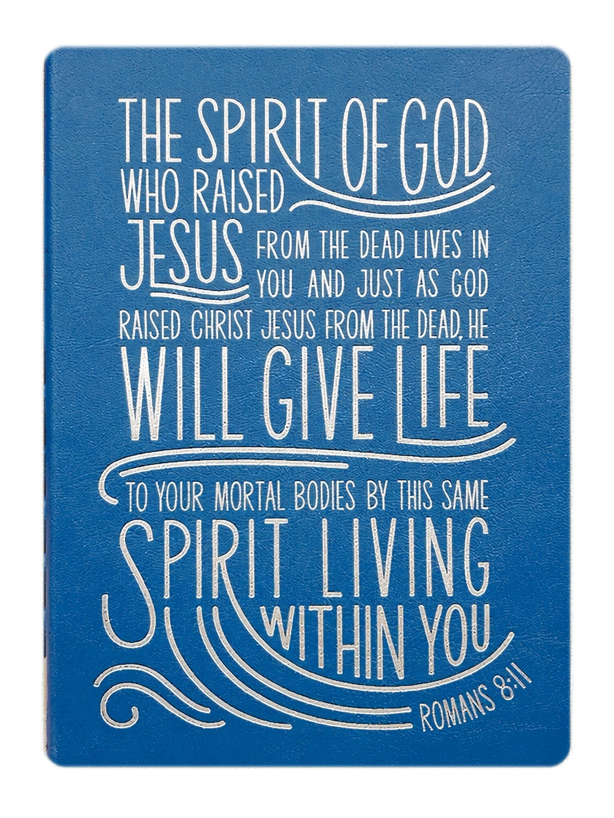 Spirit journal, blue vegan leather with silver foil hand-lettering